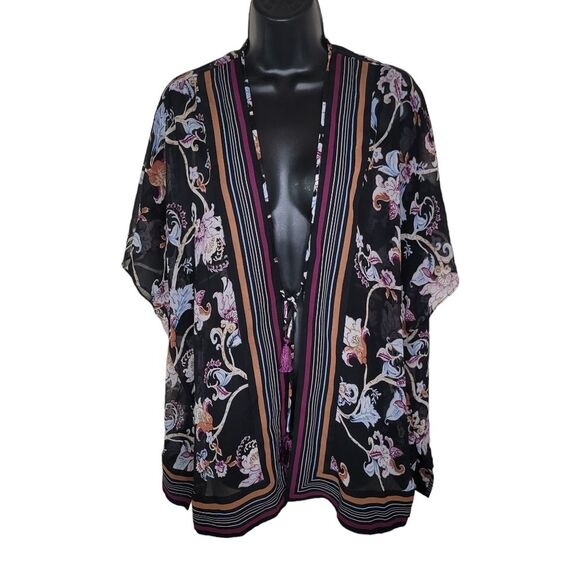 Whbm Floral Chiffon kimono topper size Small - Picture 1 of 7